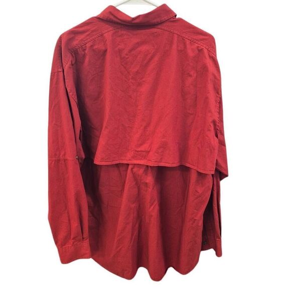 Outfitters Roundtree & Yorke Red Cotton Long Sleeve Vented Button Front Shirt - Picture 6 of 11